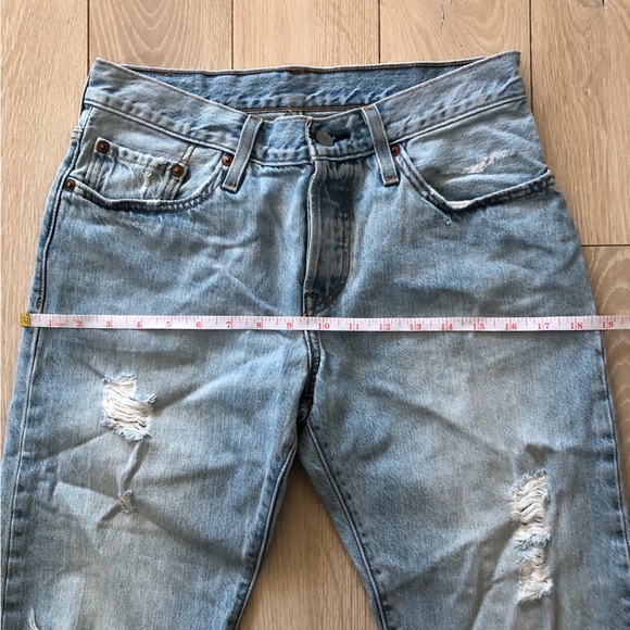 Levi’s 501 CT Distressed Light Wash Jeans Size 26W 32L - Picture 11 of 14